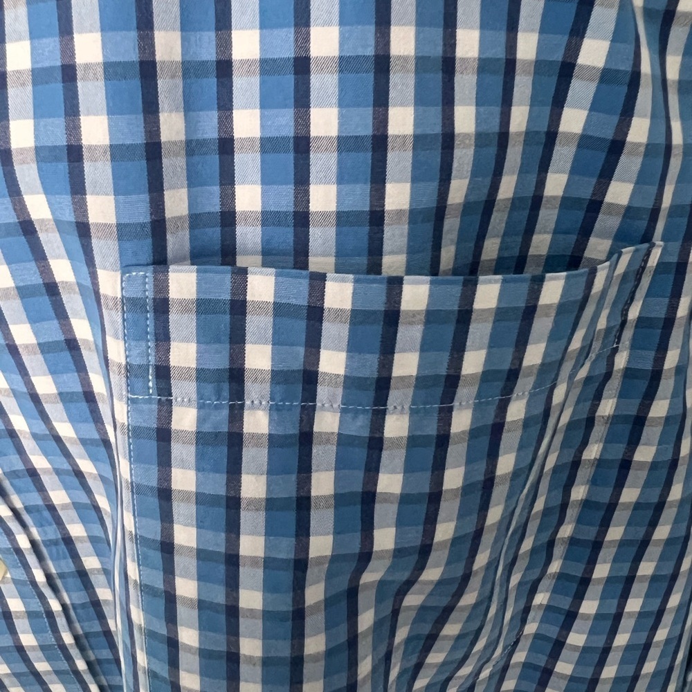 Lands' End Blue and White Casual Button Down Shirt 16-35 - Picture 2 of 10